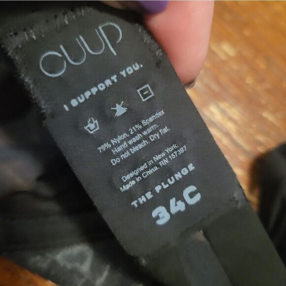 CUUP The Plunge Mesh Black Bra, Various Sizes NEW W/O TAG - Picture 5 of 6